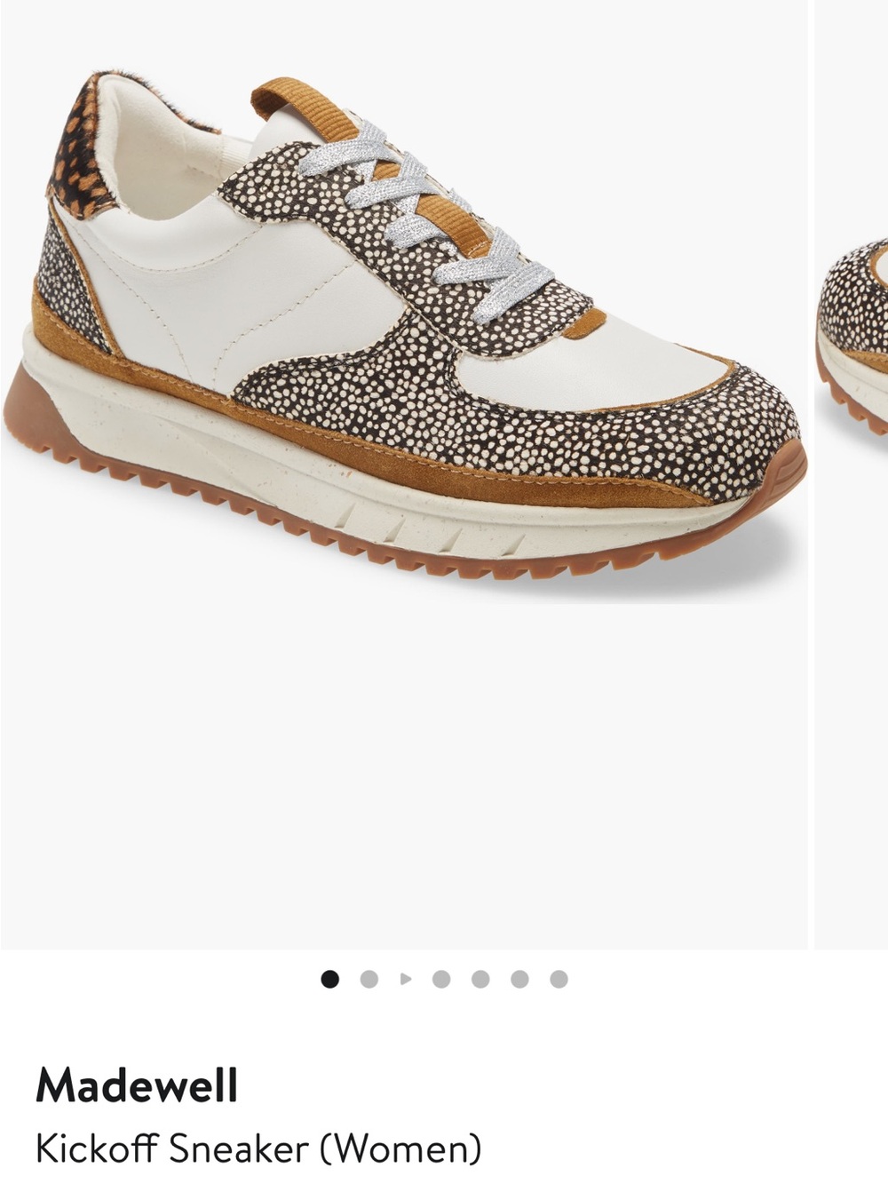 Madewell Kickoff Sneaker in White, Brown and Tan